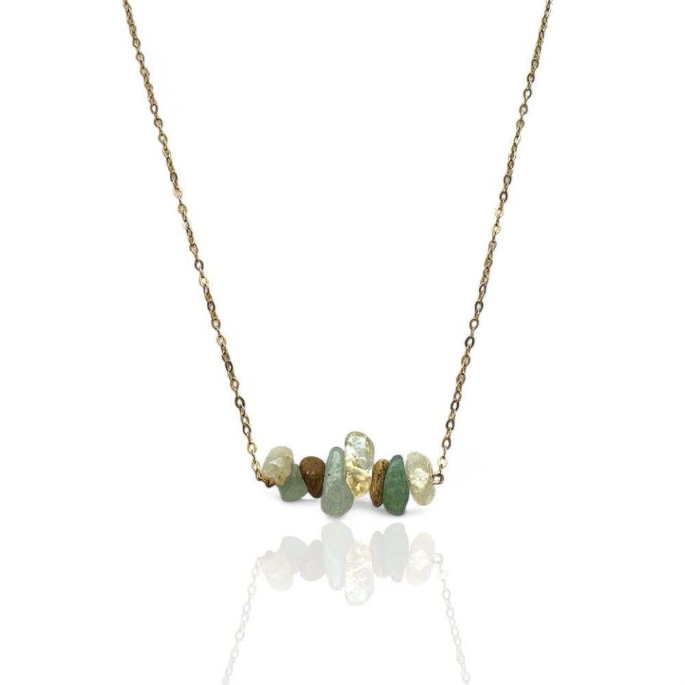 Handmade Semi-Precious Stone Necklace + Earrings Set